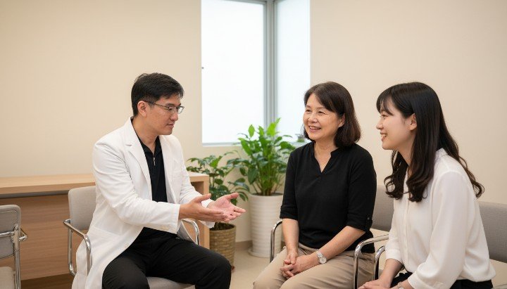 醫師在診間向患者說明基因檢測的報告內容與數據 實驗室人員正在進行精密的基因檢測序列分析工作 圖解展示基因檢測如何幫助個人掌握終生健康藍圖 專業醫療團隊提供個人化的基因檢測後續諮詢服務