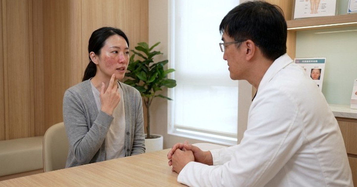 吳紹琥醫師與敏感肌雷射療程的專業解釋，醫療環境明亮整潔。